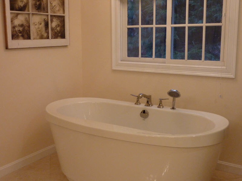 off white soaking tub